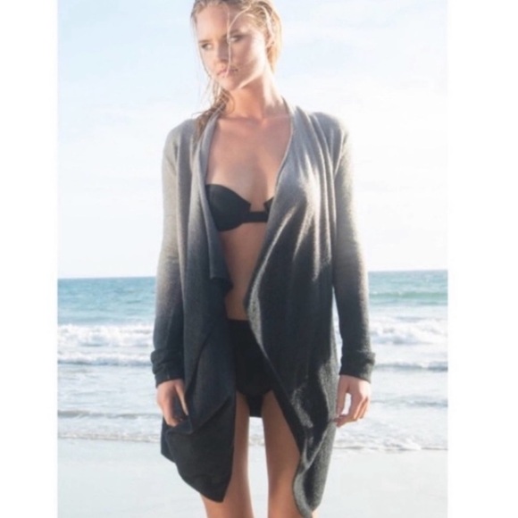 Barefoot Dreams Open Front Cardigan Sweater Gray Ombré Bamboo Chic Lite - Picture 1 of 16